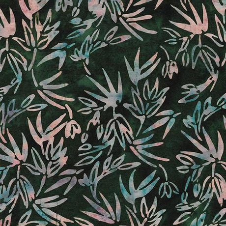 Batik Cotton Tranquility Bamboo Leaves Spinach Island Batik