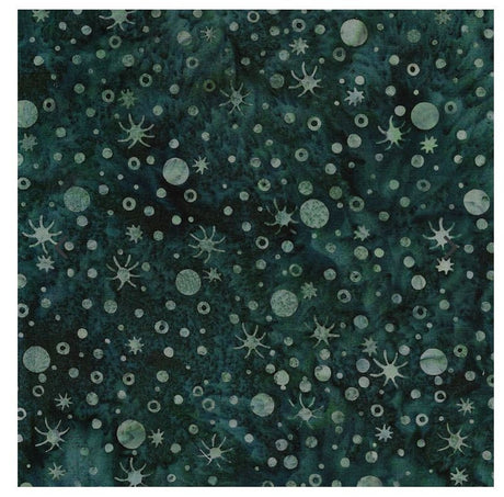 Batik Cotton Wondrous Dots and Stars Dark Lagoon