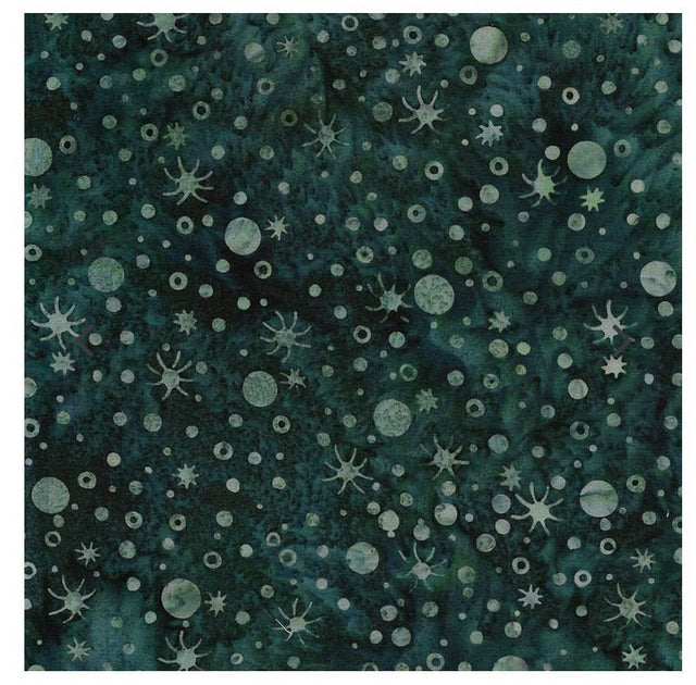 Batik Cotton Wondrous Dots and Stars Dark Lagoon