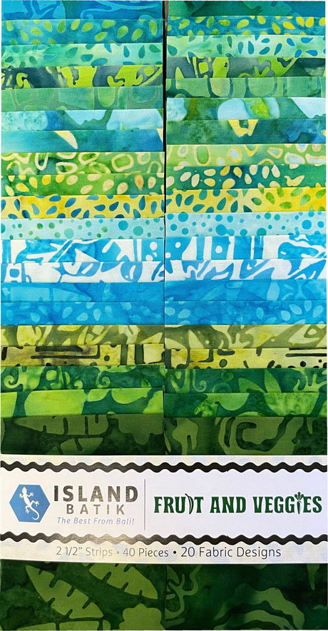 Batik Cotton Strip Pack Fruits and Veggies-SP 2.5" Island Batik
