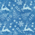 Batik Cotton Let It Snow Deer Blue Azure