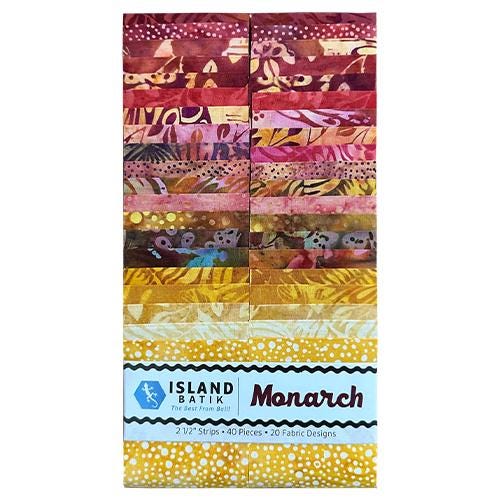 Batik Cotton Monarch-SP 2.5" Strip Pack Island Batik