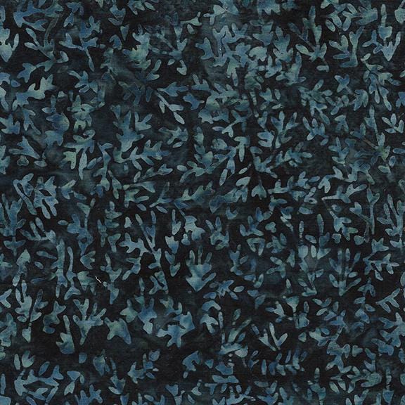Batik Cotton Wheat-Black Raven Floral Island Batik