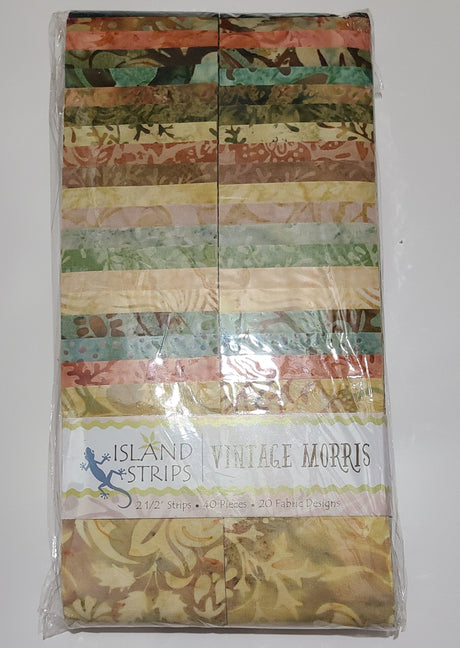 Batik Cotton 2.5" Strip Pack 40 Pieces 20 Designs