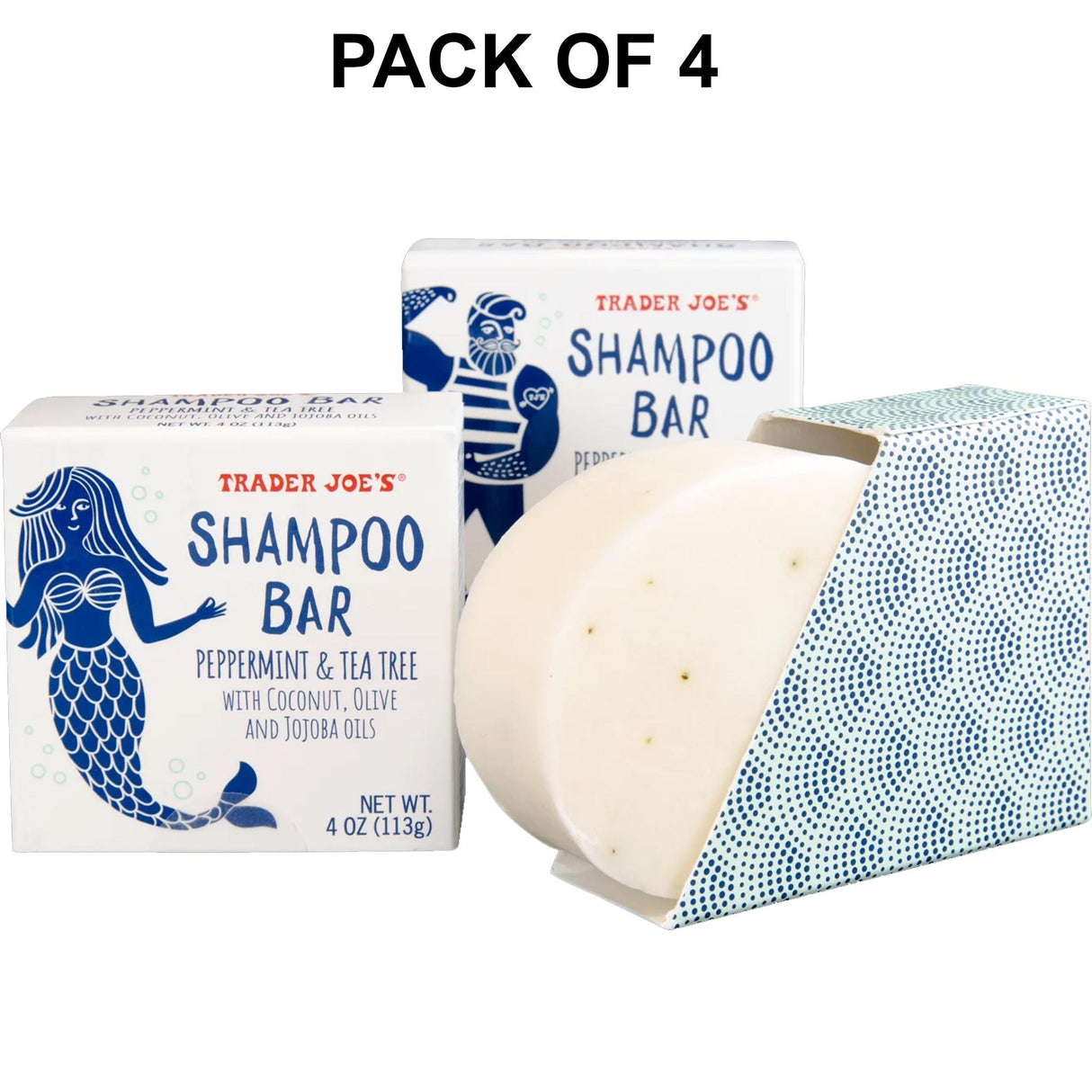 Trader Joe’s Peppermint & Tea Tree Shampoo Bar | Green-Flecked Appearance | 4 Oz