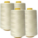 4 Pack of 6000 Yard Ivory Spools Sewing Thread 24,000 Yards Total All Purpose