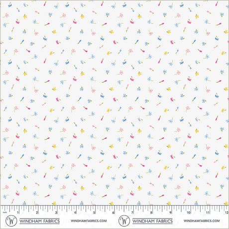 Cotton Print Ivory Floret Midnight Blooms Fabric