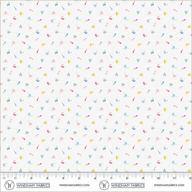 Cotton Print Ivory Floret Midnight Blooms Fabric