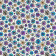 Cotton Print Ivory Mosaic Blooms Tile Coordinate Fabric