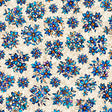 Cotton Floral Fabric Ivory Mosaic Blooms 44/45