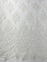 Erin Diamond Beaded Metallic Floral Embroidered Mesh Lace Fabric - Metallic Floral Beaded Embroidery, 50-54" Width (1 Yard)