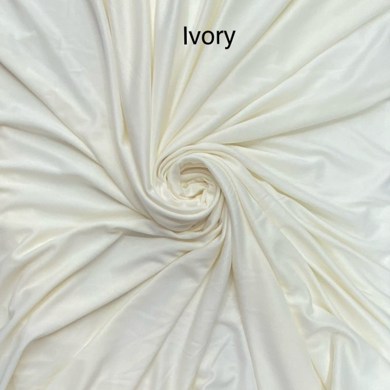Stretch Lining Polyester Fabric - Ivory, Matte Soft, 60" Width (1 Yard)