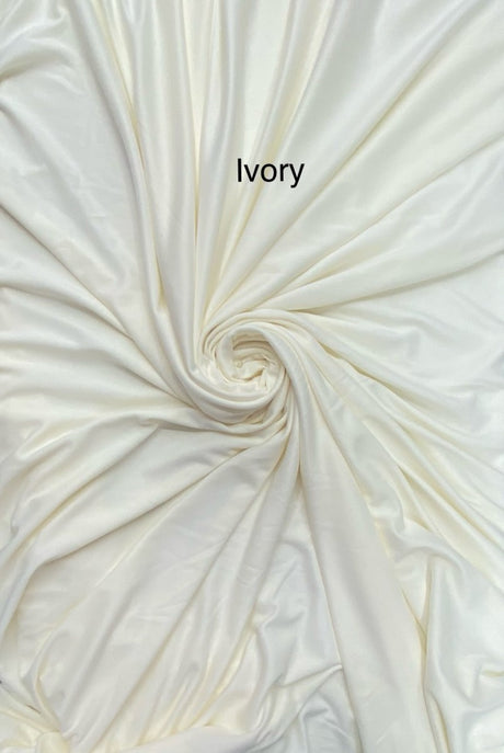 Stretch Lining Polyester Fabric - Ivory, Matte Soft, 60" Width (1 Yard)