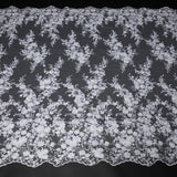 1 Yard Exquisite Embroidered Tulle Lace with Applique and 3D Design Fabric 52" Wide