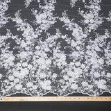 1 Yard Embroidered Tulle Lace Fabric with Applique and 3D Design, 52" Wide Exquisite Textile