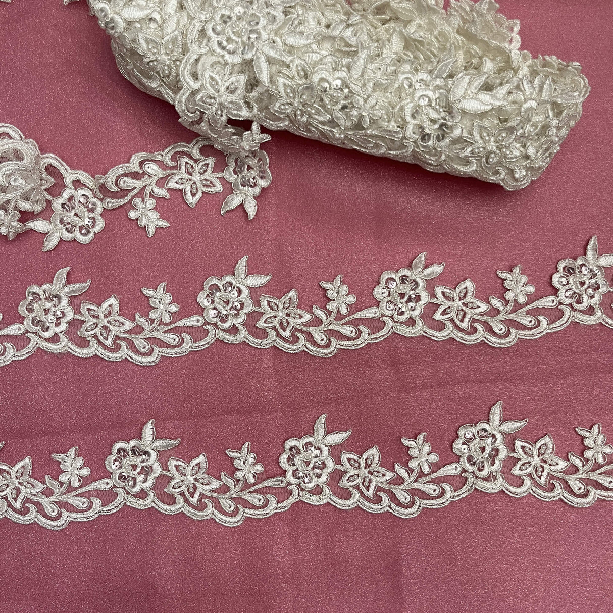 Beaded Corded Lace Trim