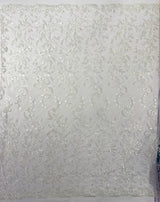 Butterfly Corded Lace Fabric - Butterfly Embroidery, Metallic Sequins, 54" Width (1 Yard)