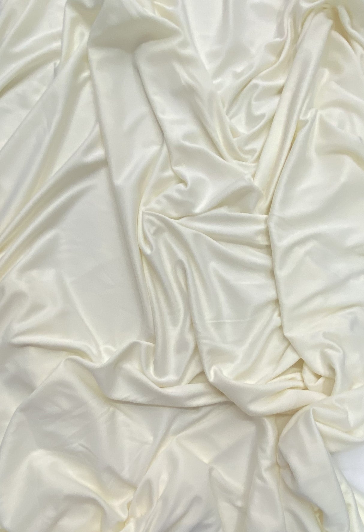 Stretch Lining Polyester Fabric - Ivory, Matte Soft, 60" Width (1 Yard)