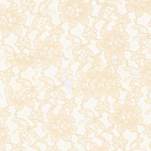 Ivory Raschel Lace Polyester Fabric - French Floral, Ivory, 60" Width