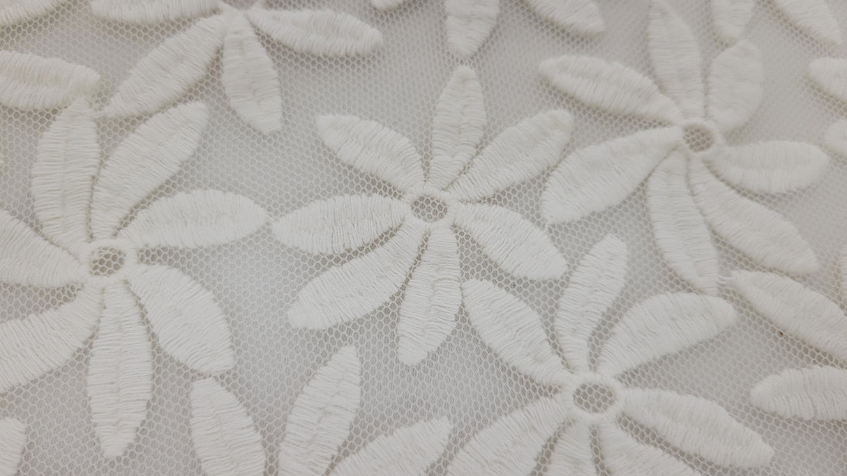 Floral Lace Ivory Cotton Nylon