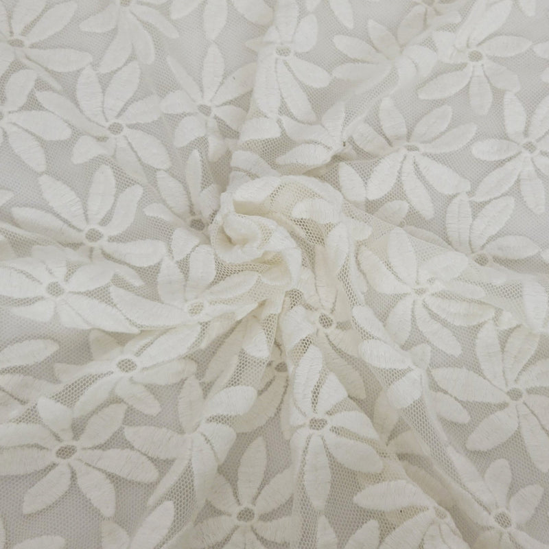 Floral Lace Ivory Cotton Nylon