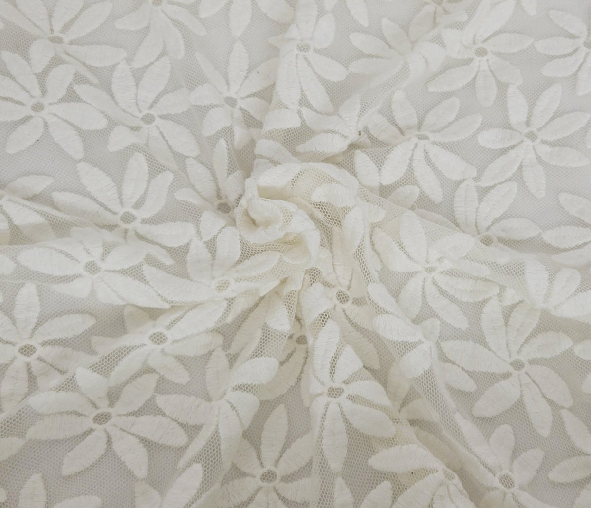 Floral Lace Ivory Cotton Nylon