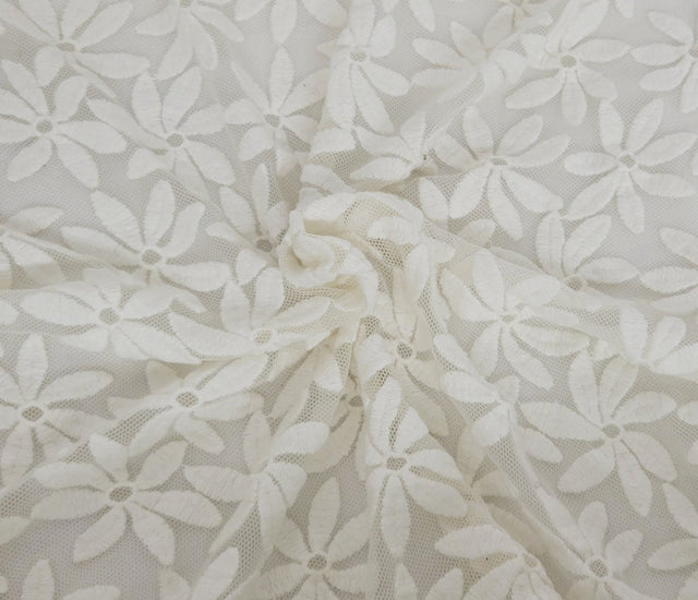 Floral Lace Ivory Cotton Nylon