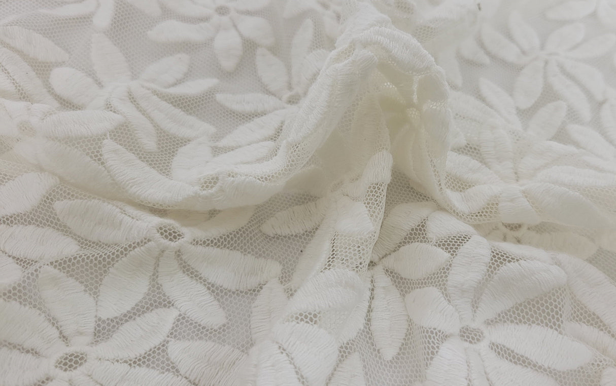 Floral Lace Ivory Cotton Nylon