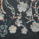1 yarda de tela de encaje de tul bordada con apliques y patrón floral 3D increíble, 52" de ancho