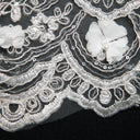 1 Yard Tulle Lace Fabric with 3D Embroidered Applique Design, 52" Wide