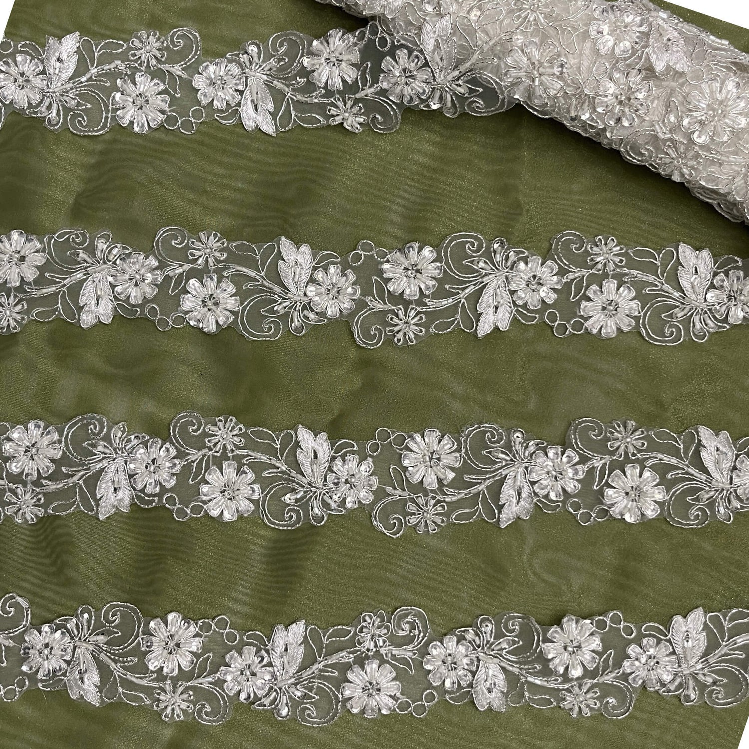 Beaded Corded Lace Trim