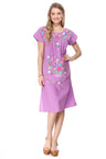 Unik Embroidered Traditional Mexican Dress Cotton Fabric - Detailed Embroidery, Multiple Colors, S-M-L-XL-2XL-3XL (1 Piece)