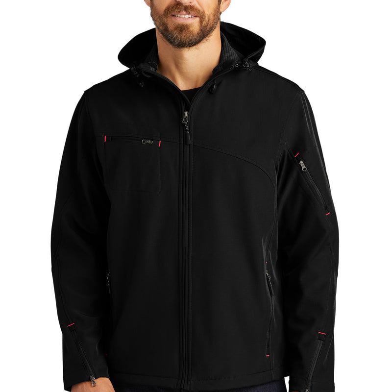 Port Authority® Textured Hooded Soft Shell Jacket