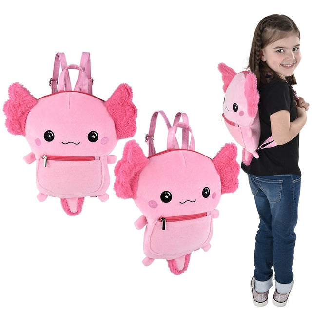 Axolotl Plush Mini Backpack 11.5"x14"