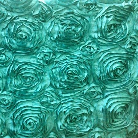 Jade Rosette Satin Fabric,