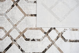 Jade 41 Brown Cream Polyester Viscose Fabric - Brown/Cream, Machine Loom, Made In Turkey, 7' 8" X 10' 5" (1 Piece)