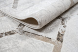 Jade 41 Brown Cream Polyester Viscose Fabric - Brown/Cream, Machine Loom, Made In Turkey, 7' 8" X 10' 5" (1 Piece)