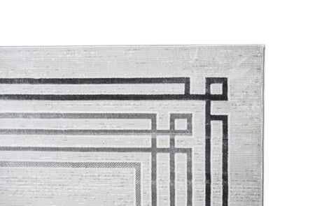 Jade 42 Polyester Shiny Viscose Area Rug - Ivory, D.Grey/Cream, 9' 8" X 13' (1 Unit)