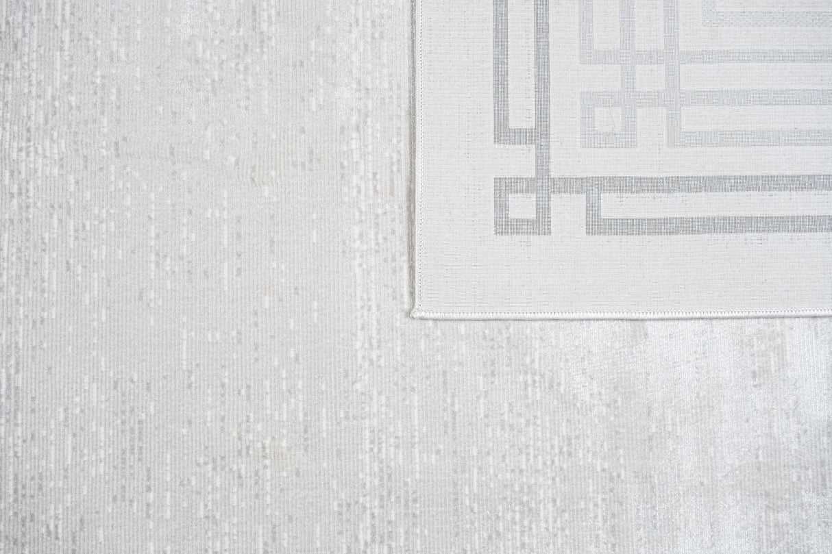 Jade 42 Polyester Shiny Viscose Area Rug - Ivory, D.Grey/Cream, 9' 8" X 13' (1 Unit)