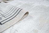 Jade 42 Polyester Shiny Viscose Area Rug - Ivory, D.Grey/Cream, 9' 8" X 13' (1 Unit)
