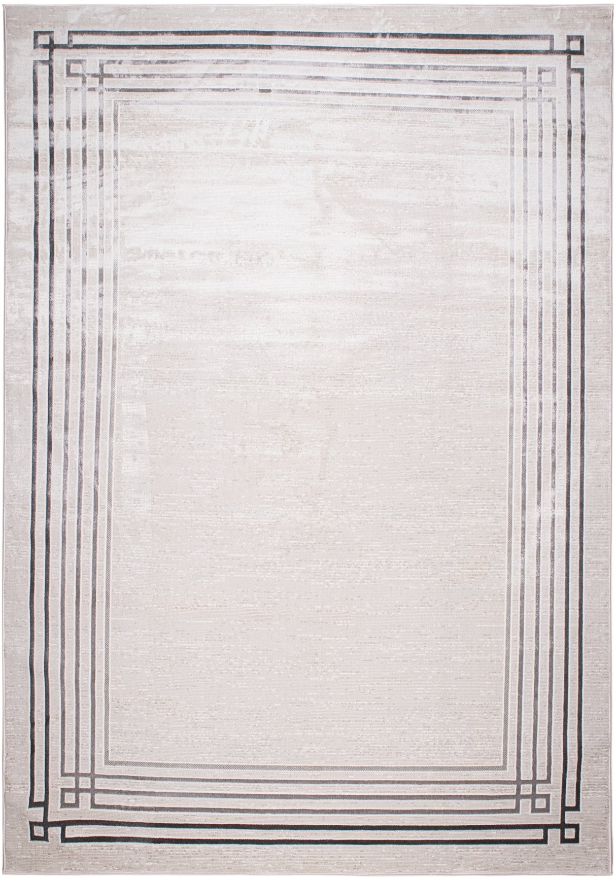 Jade 42 Polyester Shiny Viscose Area Rug - Ivory, D.Grey/Cream, 9' 8" X 13' (1 Unit)