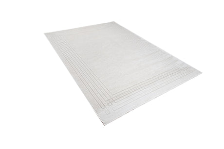 Jade 42 Polyester Shiny Viscose Area Rug - Ivory, D.Grey/Cream, 9' 8" X 13' (1 Unit)