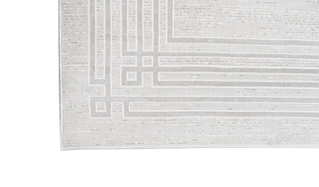 Jade 42 Polyester Shiny Viscose Area Rug - Ivory, D.Grey/Cream, 9' 8" X 13' (1 Unit)