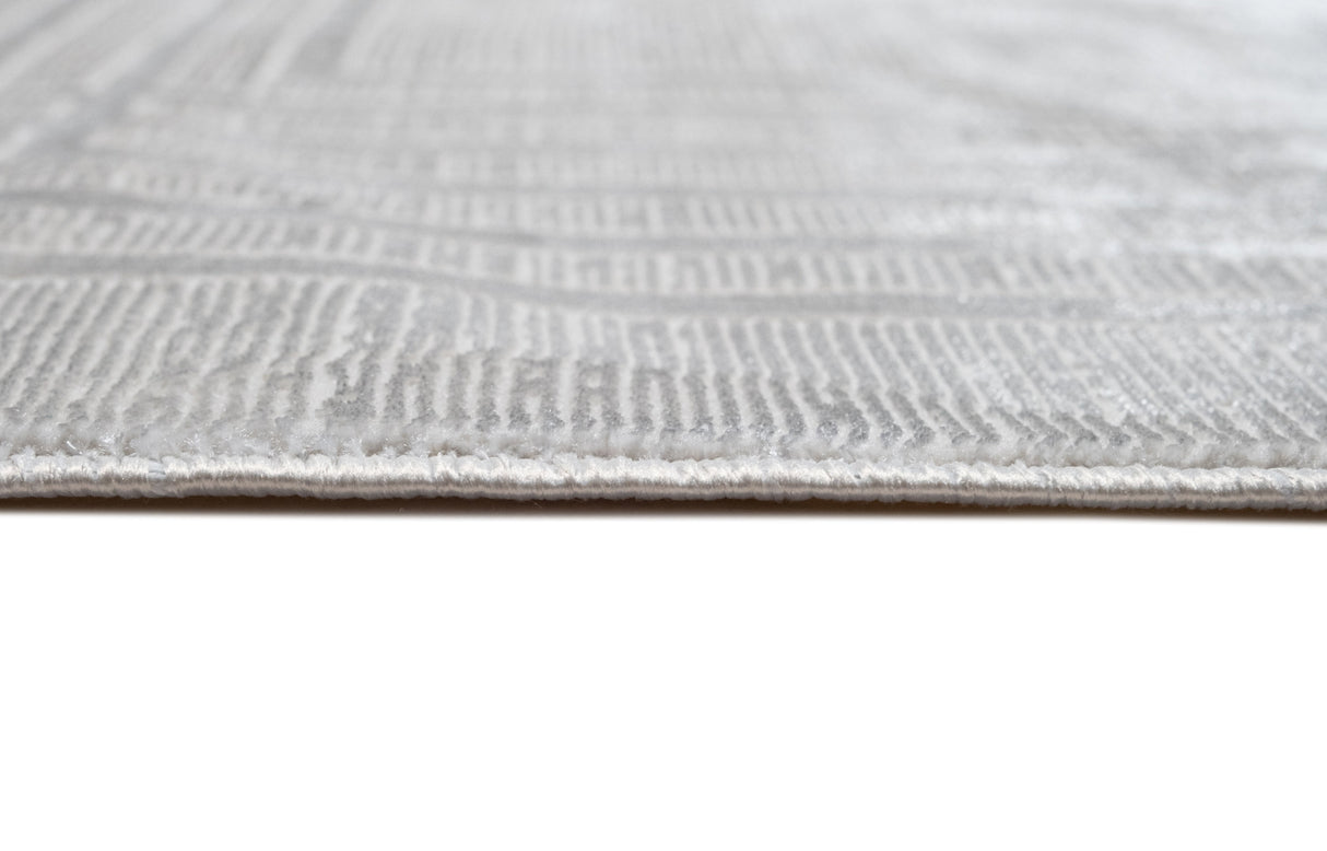 Jade 42 Polyester Shiny Viscose Area Rug - Ivory, D.Grey/Cream, 9' 8" X 13' (1 Unit)