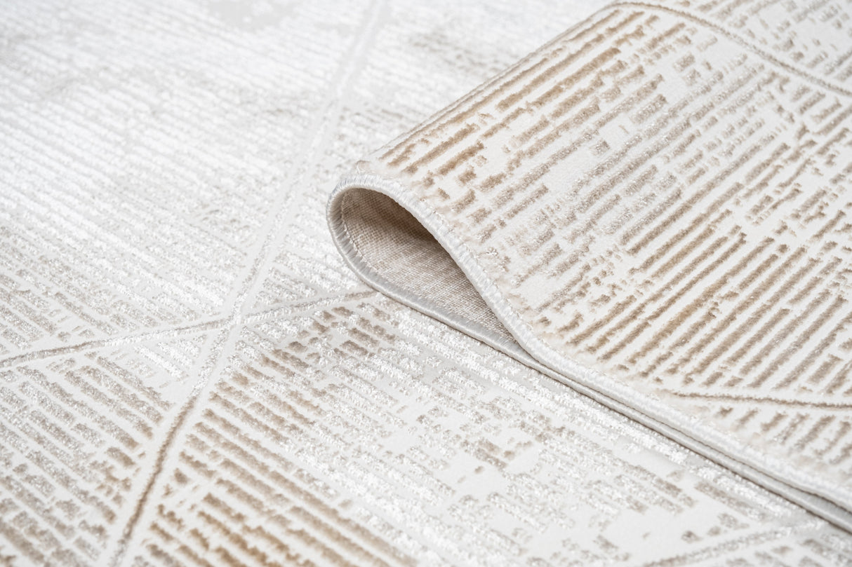 Jade 44 Beige Area Rug - Beige, 100% Polyester/Shiny Viscose, 7' 8" X 10' 5" (1 Piece)