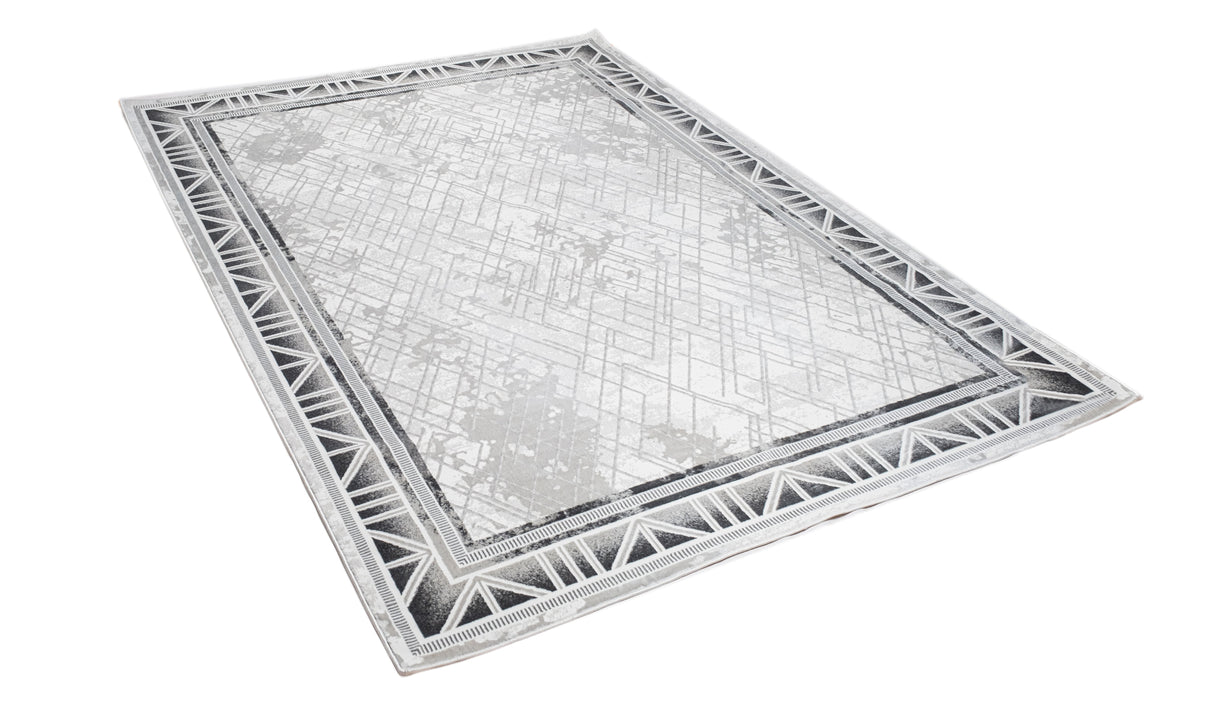 Jade 45 Area Rug - Dark Grey/Cream, 9' 8" X 13' (1 Piece)
