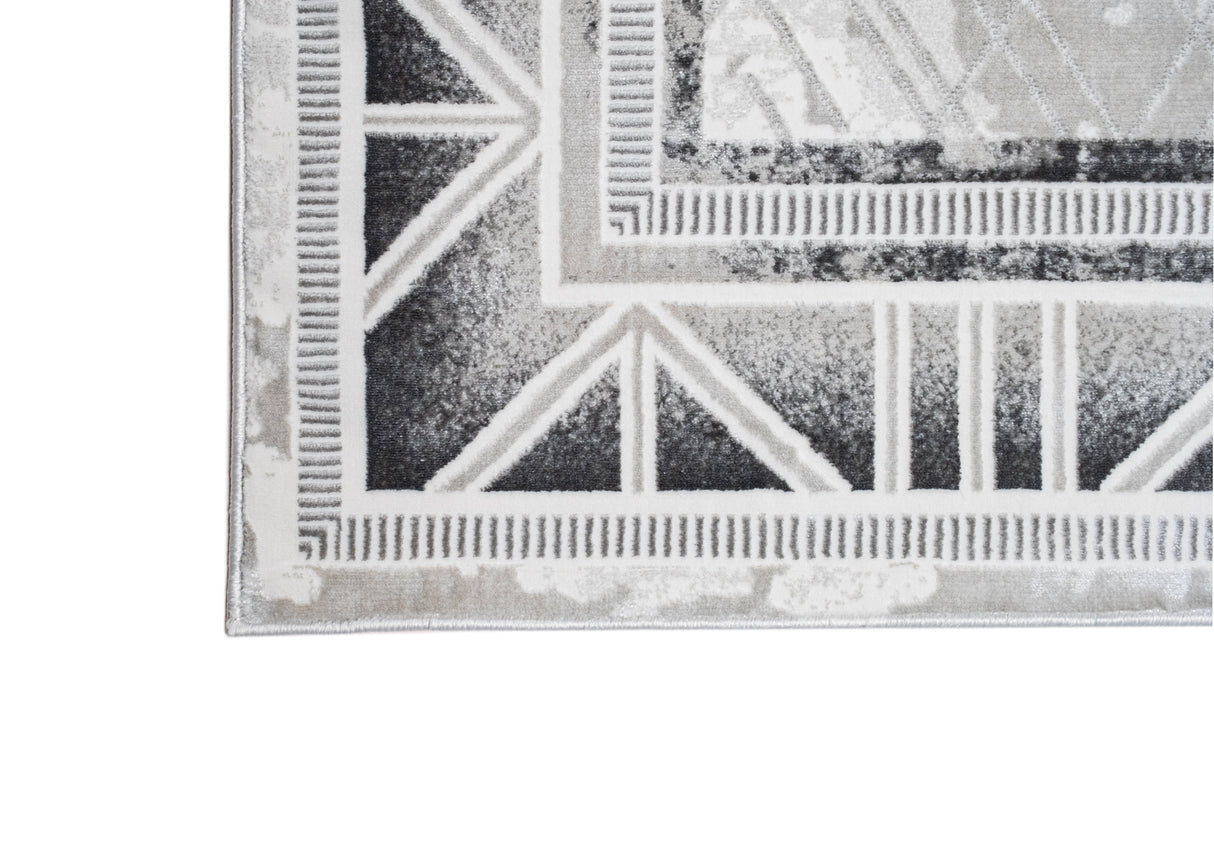 Jade 45 Area Rug - Dark Grey/Cream, 9' 8" X 13' (1 Piece)