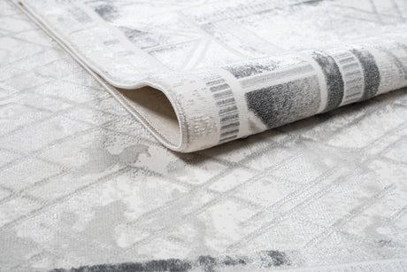Jade 45 Area Rug - Dark Grey/Cream, 9' 8" X 13' (1 Piece)