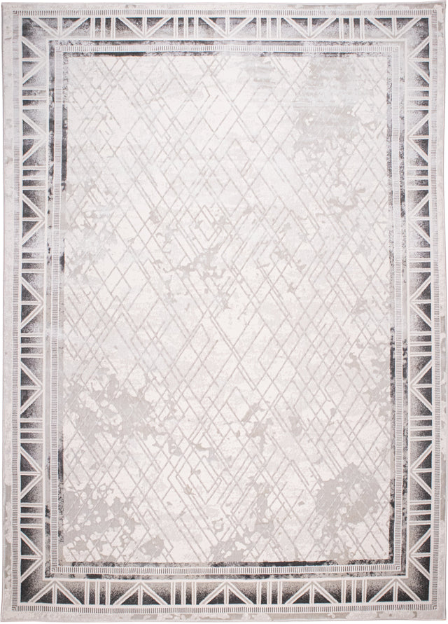 Jade 45 Area Rug - Dark Grey/Cream, 9' 8" X 13' (1 Piece)