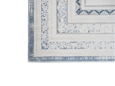 Jade 48 Blue Polyester Viscose Area Rug - Blue, Machine Loom, 7' 8" X 10' 5" (1 Rug)